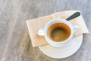 hot coffee with smoke on the table 