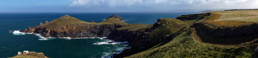 A view from Pentire point to the Rumps a peninsular on the North Cornish coast near Padstow. It’s on the coastal path and well worth the long walk.