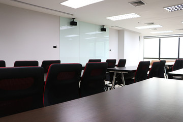 Close up of office furniture in meeting room, Interior of Conference & Meeting Room, corporate Design