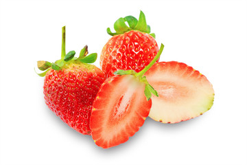 Fresh strawberry isolated on white background. This has clipping path.