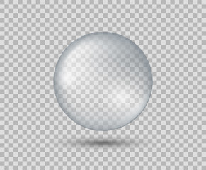 Realistic glass ball.  Glass sphere. Soap bubble. Vector