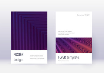 Fototapeta premium Minimalistic cover design template set. Violet abs