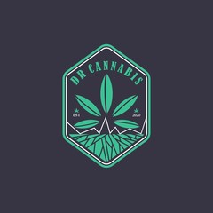 Cannabis Logo Design. Vintage Marijuana Logo. Weed Logo Template