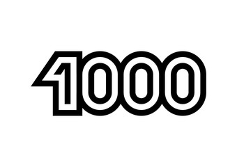 Number 1000 vector icon design
