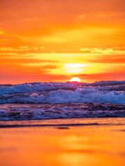 Fototapeta na wymiar Sunset at Kuta beach in Bali