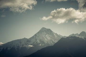 Majestic China Snow Mountain.Stunning Chinese natural landscape.Mountainous landscape. 