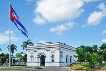 Entrance of the cemetery, the resting place of several famous Cubans, including a mausoleum of the political figure Fidel Castro, Cementerio Santa Ifigenia, Santiago de Cuba, Cuba