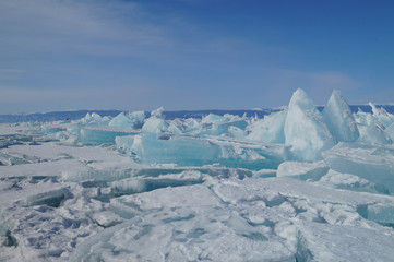 ice hummocks of lake Baikal