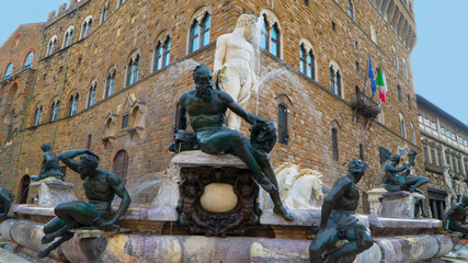 details of the sculpture in Piazza della Signoria florence