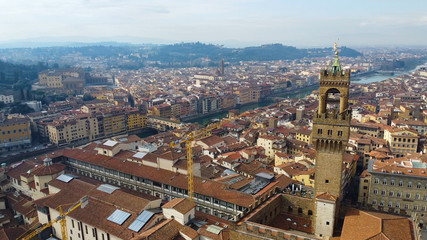 Fototapeta na wymiar aerial view of the city of firenze in italy
