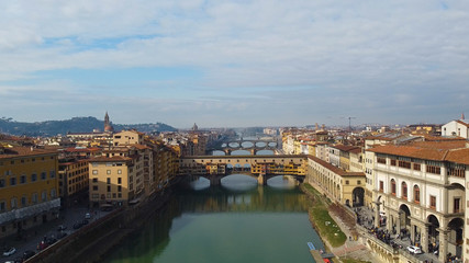 view of the vecchio bridge in firenze