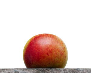 Close up of an organic apple fruit with white Background