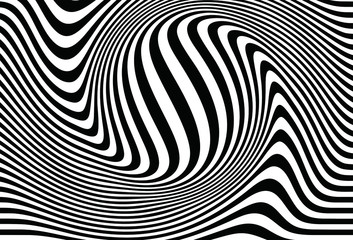 Popular vector waves from swirling black lines on a white background. Modern monochrome vector background