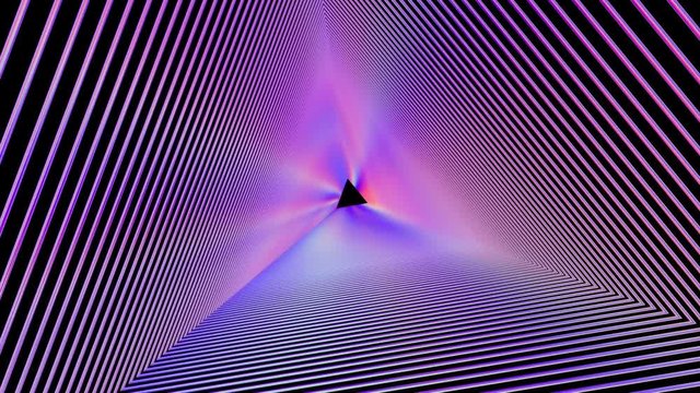 holographic trihedral tunnel, holographic geometric background, abstract three-dimensional background with metallic spectral radiance, long tunnel