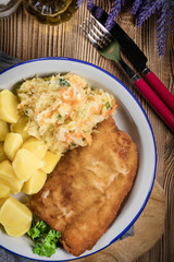 Breaded cod fillet.
