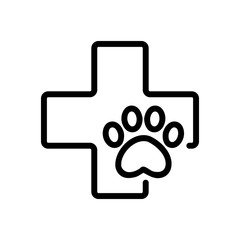 pet clinic Icon vector. Thin line sign. Isolated contour symbol illustration