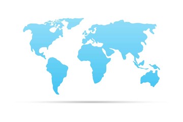 Fototapeta na wymiar Earth blue map with shadow vector illustration