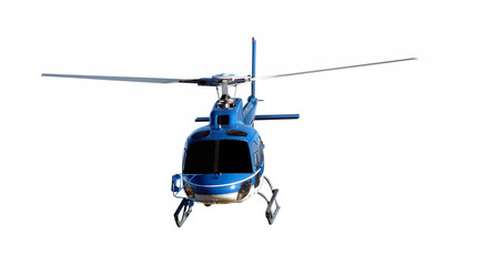 Blue helicopter isolated on white