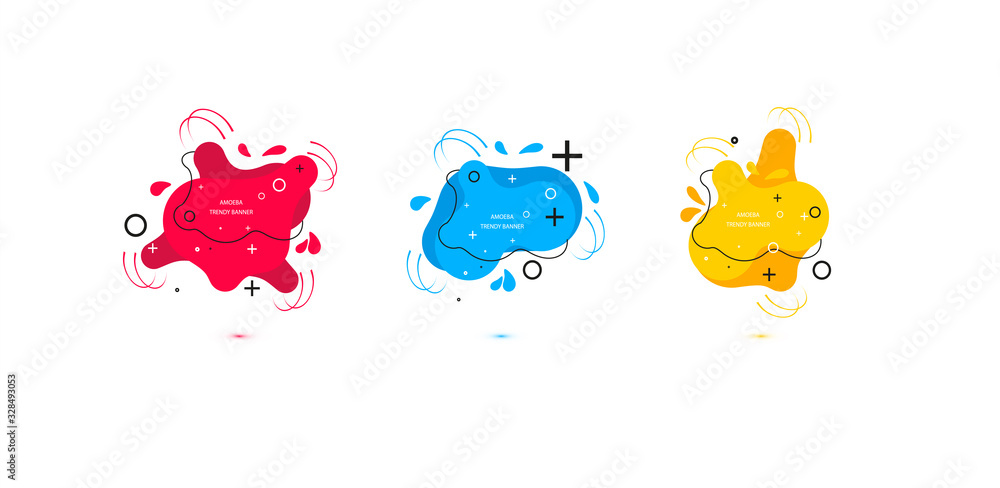 Poster modern set of abstract banners. template ready for use in web or print design. vector bright templat