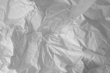Sfondo di carta velina stropicciata di colore bianco, spazio per testo