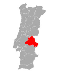 Karte von Portalegre in Portugal