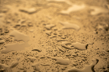 Close up water drops on metal surface can be used for web design