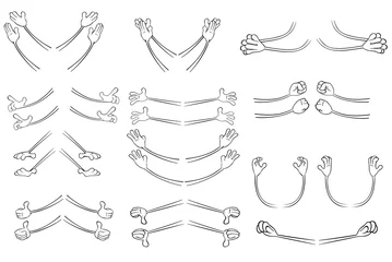 Draagtas  Set of Vector Cartoon Illustrations. Hands with Different Gestures for you Design © liusa