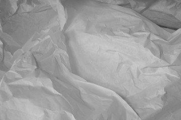 Sfondo di carta velina stropicciata di colore bianco, spazio per testo