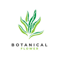 Botanical Flower Logo Template. Vector illustration
