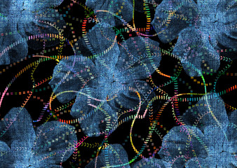 denim floral paint pattern design