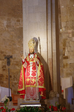 Statue of San Basso protector of the city of Termoli. Molise, Italy.