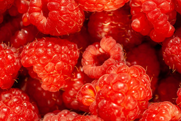 Closeup shot of raspberries in a bowl
