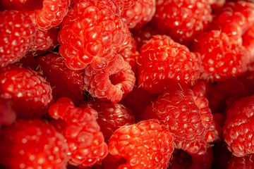 Closeup shot of raspberries in a bowl