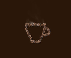 coffee cup made of coffee beans