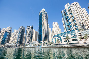 skyscrapers in dubai marina united arab emirates
