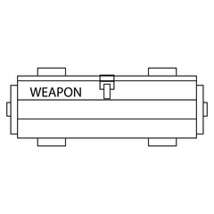 black and white flat vector icon of army weapon box