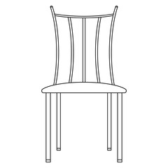 black and white flat vector icon of retro style chair