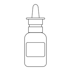 black and white vector flat icon of medical nasal sprey