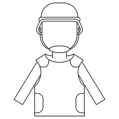 black and white flat vector icon of soldier