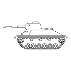 black and white flat vector icon of tank