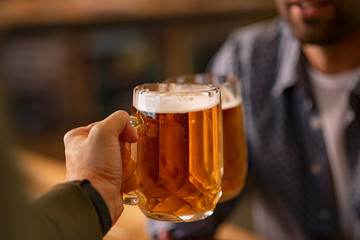 Toasting pint of beer glasses