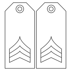 black and white vector flat icon of army badge icon
