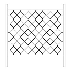black and white fence icon on white background