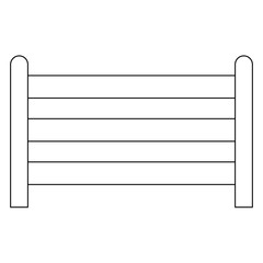 black and white fence icon on white background