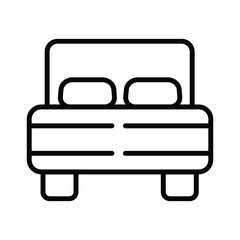 Double bed vector icon illustration
