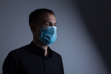 man in a protective mask, the H1N1 Virus