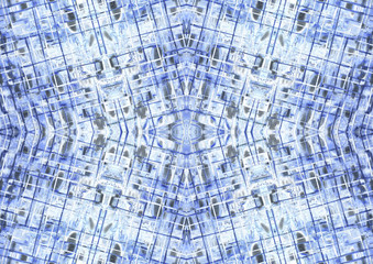 Abstract background, blue color with structure and irregular edges, mirror effect