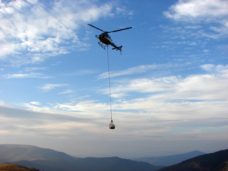 Helicopter with goods load carry