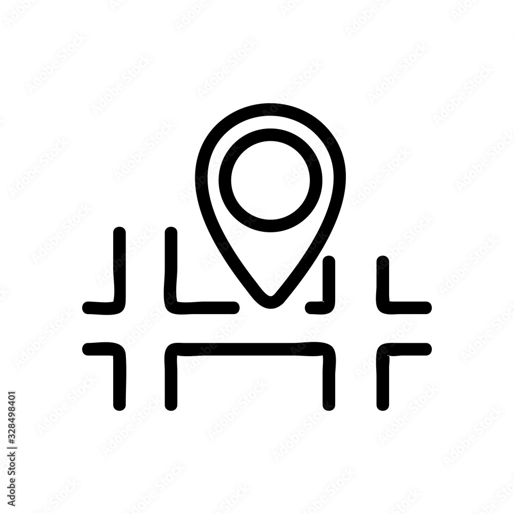 Poster marker pointer icon vector. thin line sign. isolated contour symbol illustration