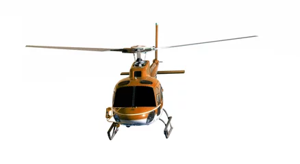 Fotobehang Brown helicopter isolated on white © photolia67